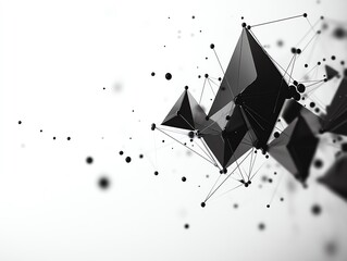 Poster - Abstract Black Geometric Shapes Network Design