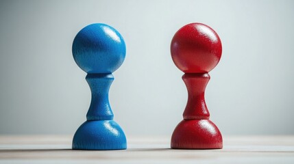 Poster - Chess pieces on a game board