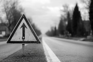 Poster - A classic black and white photograph of a street sign, great for use in nostalgic or vintage-themed designs