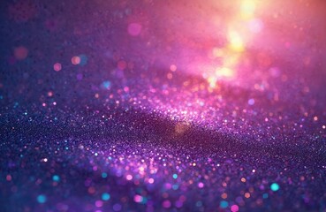 Leinwandbilder - Violet glitter paper texture featuring holographic flare. Sparkle rainbow light surface shines with purple, blue, turquoise colors. Use that glitter texture as festive abstract wallpaper background.