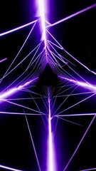 Poster - Futuristic neon light tunnel with symmetrical patterns and dynamic energy flow