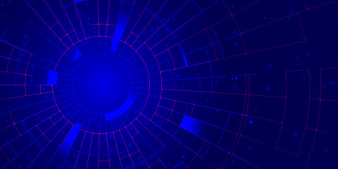 Aufkleber - Abstract blue graphic background with neon blue and purple highlights, perfect for AI, cyberspace, and virtual reality themes.