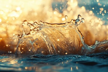 Poster - A detailed view of an ocean wave's surface and movement