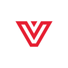 Abstract Geometric Letter V Logo design vector template isolated on white background