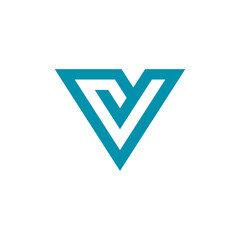 Abstract Geometric Letter V Logo design vector template isolated on white background
