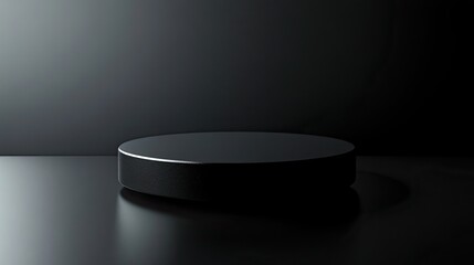Poster - Matte black background with soft shadows for sleek and modern product presentation