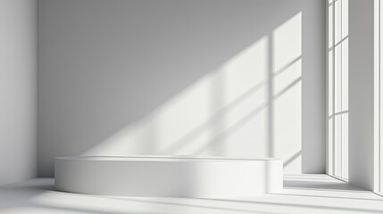 Aufkleber - Minimalist gray background with soft shadows, perfect for product display, sleek and modern