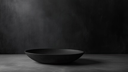Leinwandbilder - Moody black studio background with diffused rim lighting and shadow depth for artistic product visuals