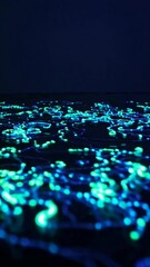 Poster - Glowing neon patterns emerge and flow in mesmerizing light display