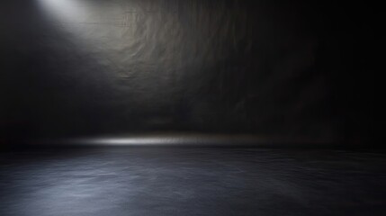 Leinwandbilder - Smooth black studio backdrop with subtle soft shadows, perfect for professional product photography
