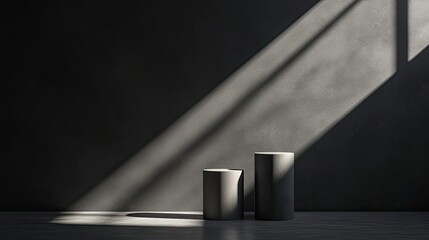 Leinwandbilder - Smooth dark gray backdrop with controlled lighting and subtle soft shadows for sleek product visuals