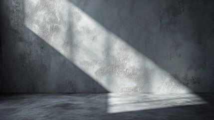Aufkleber - Smooth gray concrete background with soft directional shadows for modern product presentation