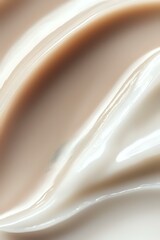 Poster - Smooth flowing waves of brown and white create elegant abstract background with silky texture and gentle curves, suitable for luxury product presentations.