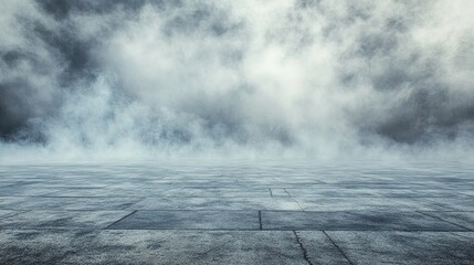 Aufkleber - Textured concrete ground with foggy smoke swirling, perfect for creative design