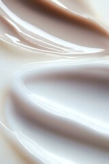 Poster - Flowing abstract waves in soft brown and white tones create gentle curved lines and smooth gradients, suitable for luxury branding and modern minimalist designs.