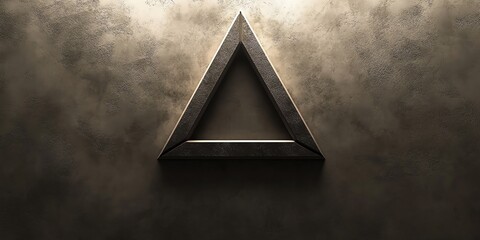 Poster - Metallic Triangle on Dark Textured Background