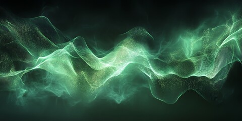 Poster - Abstract Green Energy Wave Background Image