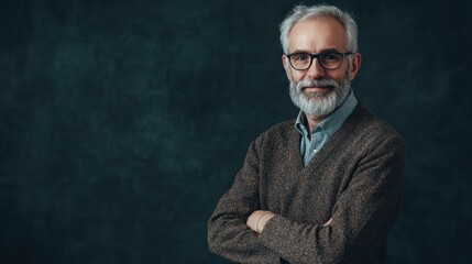Aufkleber - A person with a beard and glasses posing for a photo