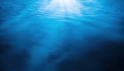 Poster - soft ripples of deep blue water with sunlight reflection creating a dreamy abstract pattern, perfect for background and design

