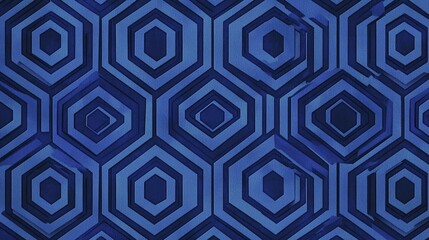Fototapete - A patterned blue vector background with repeating hexagons and subtle shading. 