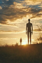 Poster - A solitary figure stands in a open landscape