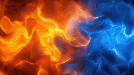 Aufkleber - A glowing orange and blue background with dynamic light effects and transitions 
