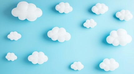 Poster - A delicate baby blue gradient with white clouds for a whimsical effect. 