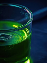 Aufkleber - A close-up shot of a glass filled with a mysterious green liquid
