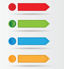 Poster - Info Graphics Rectangular Banner Frame with Button Colorful. Graphic design elements and resources vector art