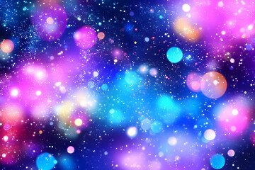 vibrant bokeh lights cosmic dust blue purple pink hues