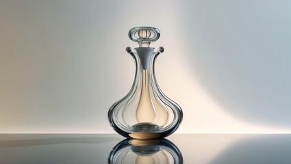 Poster - elegant glass decanter showcases refined craftsmanship and timeless design in a minimalist setting