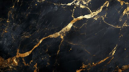 Poster - Black and Gold Marble Texture Background