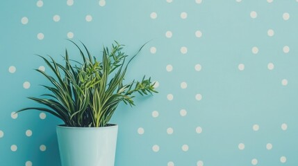 Poster - A baby blue background featuring faint polka dots for a playful and cheerful touch. 