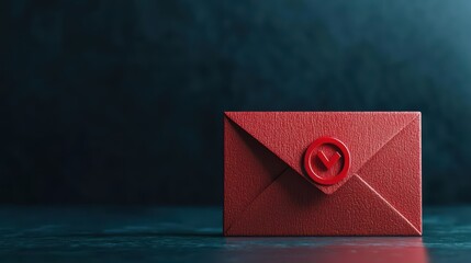 Poster - Email Warning on Phishing Threats with a Red Letter Enveloped and Sealed