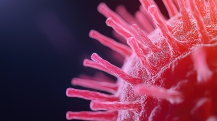 Poster - Magnified View of a Virus Under a Microscope Concept with Detailed Structure and Texture