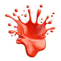 Poster - Vibrant Red Paint Splash with Dynamic Fluid Motion on White Background