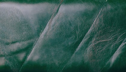 Poster - deep green genuine leather texture with natural wrinkles and subtle sheen, ideal for luxury fashion, upholstery, and design