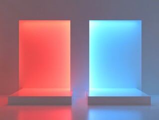 Poster - A pair of lamps mounted on a wall, perfect for decorating a room or highlighting a specific area