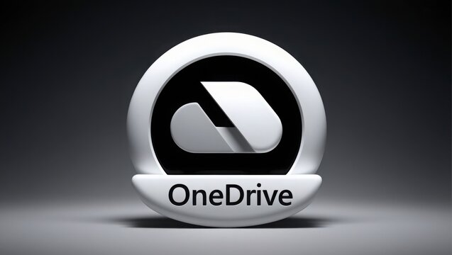 A white stylized logo for OneDrive is presented.