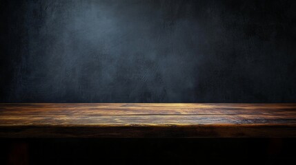 Aufkleber - A warm wooden table stands proudly in front of a rich, dark background, inviting creativity and personal expression. The atmosphere feels perfect for artistic endeavors and intimate gatherings