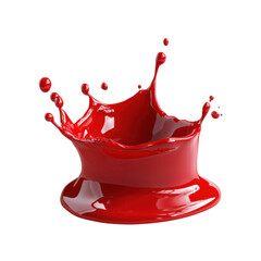 Poster - Vibrant Red Paint Splash Isolated on White Background