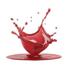 Poster - Vibrant Red Splash with Droplets in High-Resolution Background