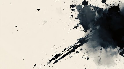 Poster - Artistic representation of ink splatters and abstract dark paint shapes