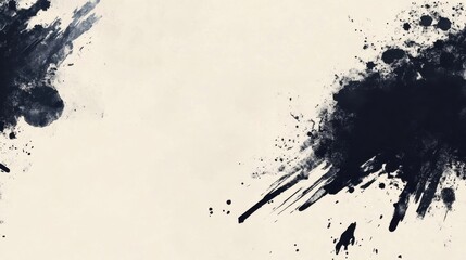 Poster - Ink Splatters and Smears Reside on a Beige Colored Canvas