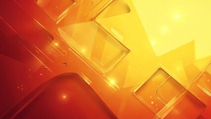 Poster - Yellow orange red abstract background for design. Geometric shapes. Triangles, squares, stripes, lines. Color gradient. Modern, futuristic. Light dark shades. Web banner