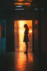 Poster - A person stands in the doorway, silhouetted against the light