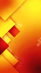 Poster - Yellow orange red abstract background for design. Geometric shapes. Triangles, squares, stripes, lines. Color gradient. Modern, futuristic. Light dark shades. Web banner