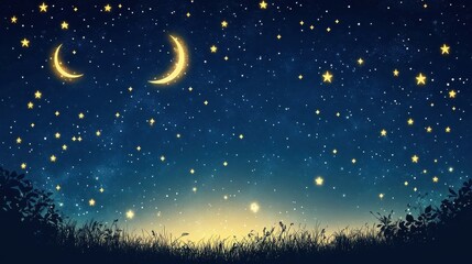 Poster - A beautiful dark night sky filled with shining stars