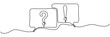 © Віталій Баріда - Speech bubbles with question and exclamation mark continuous one line drawing. Dialogue sign. Chat linear symbol. Vector illustration isolated on white.