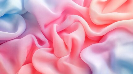 Poster - Colorful and flowing fabric displays soft textures and layered waves